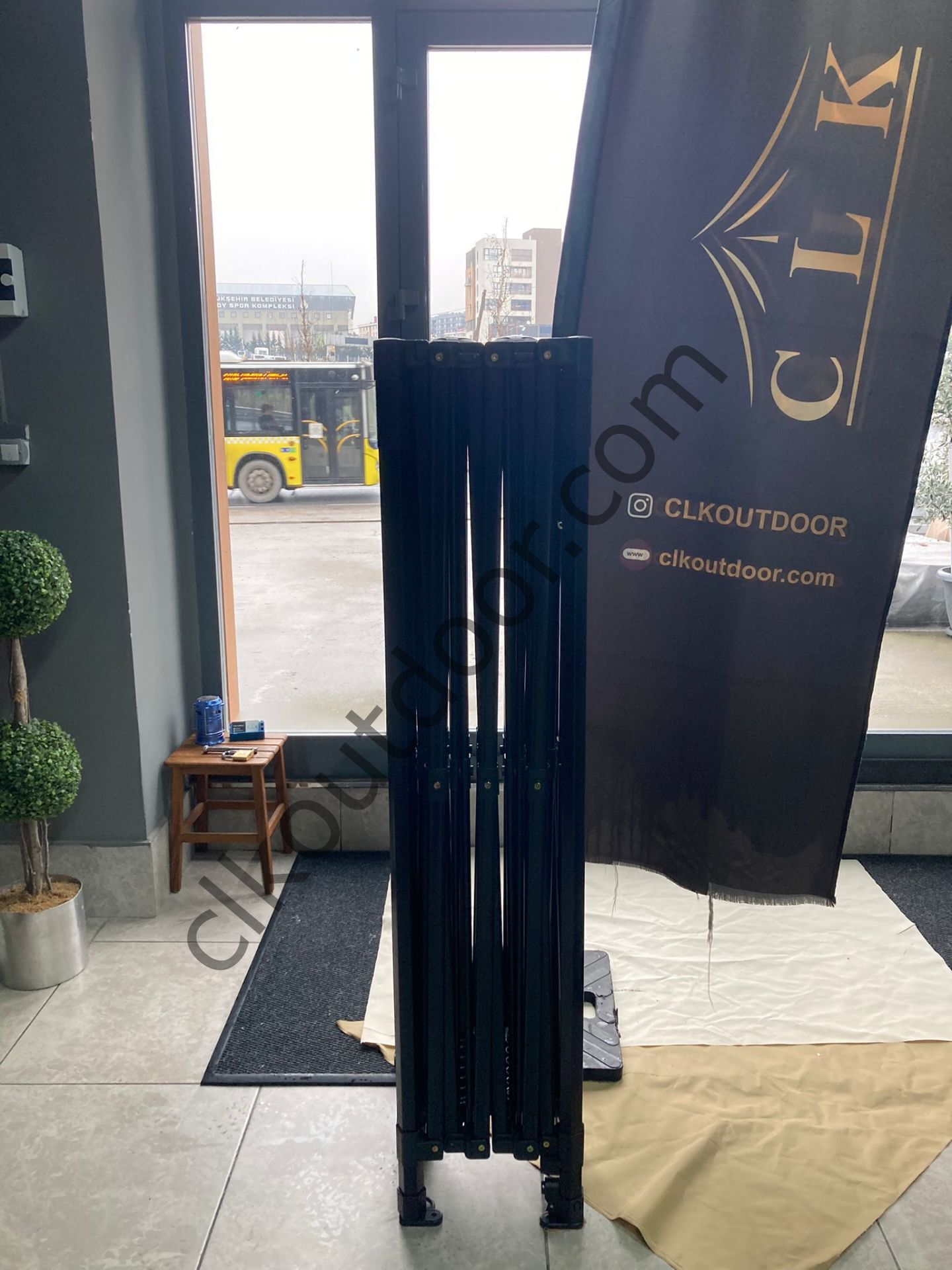 CLK 3x4,5 40 mm Katlanabilir Tente Gazebo Çadır Gazebo Çadır 3 Yan Kapalı
