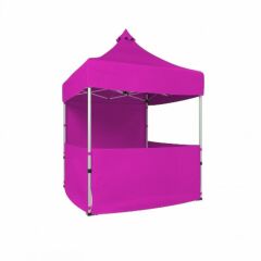 CLK 2,5x2,5 52mm Kalın Alüminyum Katlanabilir Tente Gazebo Çadır 1 Tam Duvar 3 Yarım Duvar