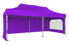 CLK 3x6 52mm Kalın Alüminyum Katlanabilir Tente Gazebo Çadır 3 Yan Duvarlı 2 Pencereli