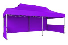 CLK 3x6 52mm Kalın Alüminyum Katlanabilir Tente Gazebo Çadır 1 Tam Duvar 2 Yarım Duvar