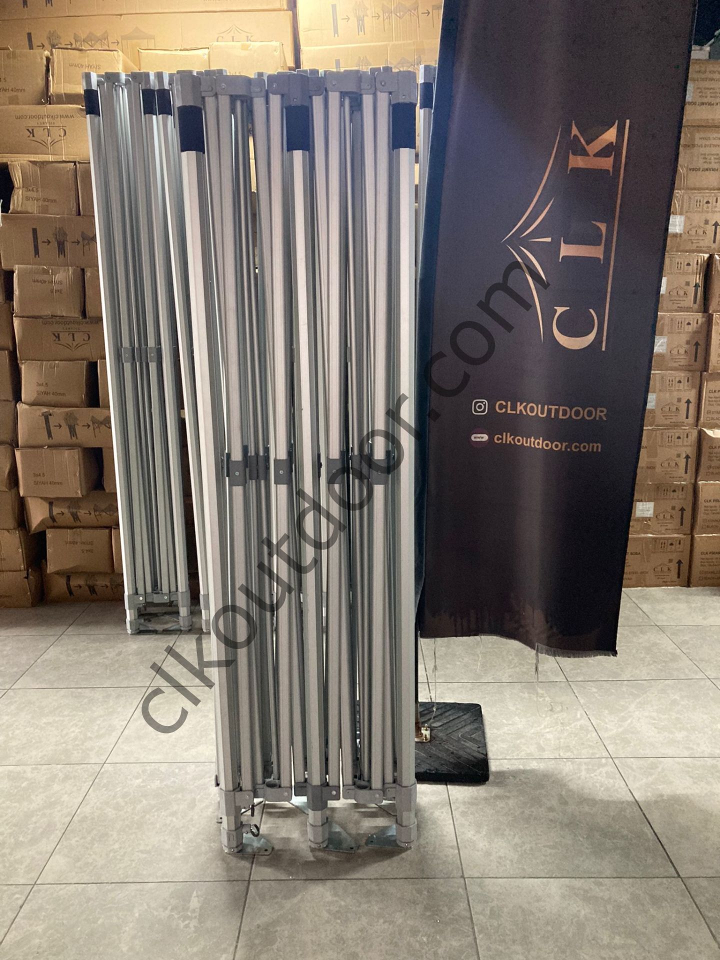 CLK 4x8 52mm Kalın Alüminyum Katlanabilir Tente Gazebo Çadır 3 Kenar Kapalı