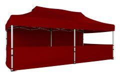 CLK 5x10 52mm Kalın Alüminyum Katlanabilir Tente Gazebo Çadır 1 Tam Duvar 3 Yarım Duvar
