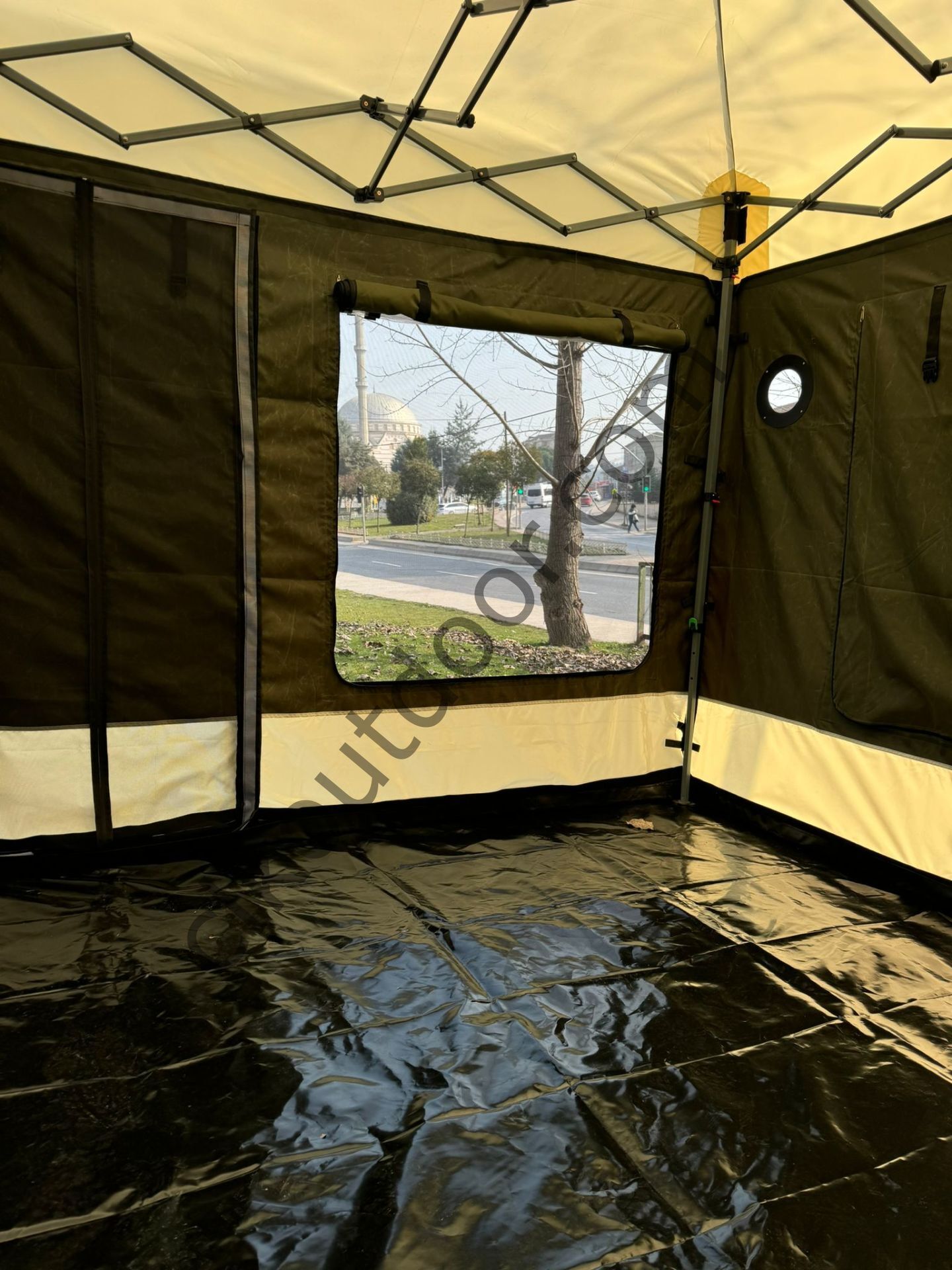 CLK 3x3 Karavan Çadırı Kış Bahçesi Eko 40 mm Çelik Profil Portatif Katlanabilir Tente