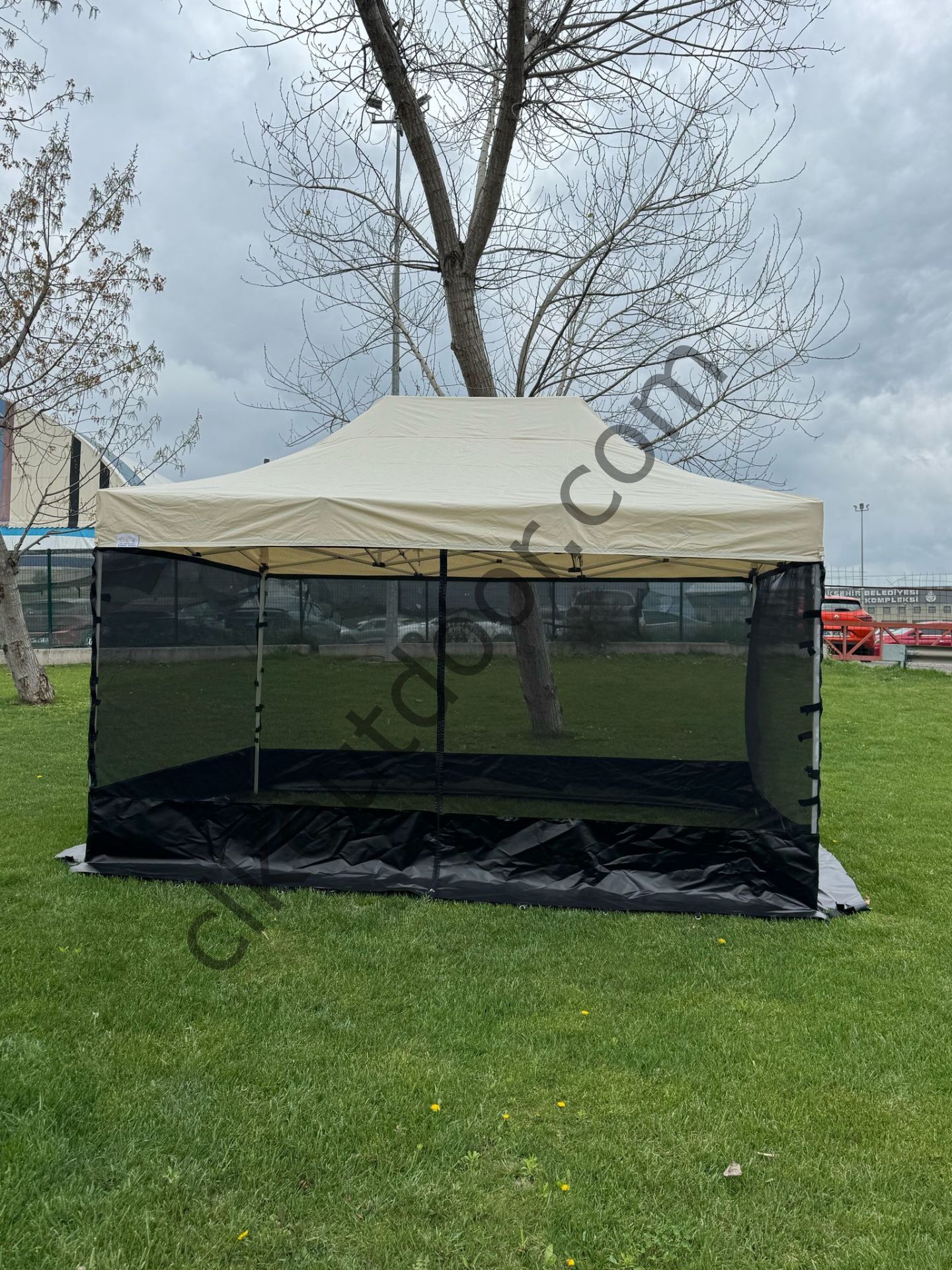 CLK 3x4,5 Metre Gazebo 30 mm Porfil Bungalow Dekoratif Garden Model Sineklikli Perde Katlanır Portatif Bahçe Çadır Tente Çardak