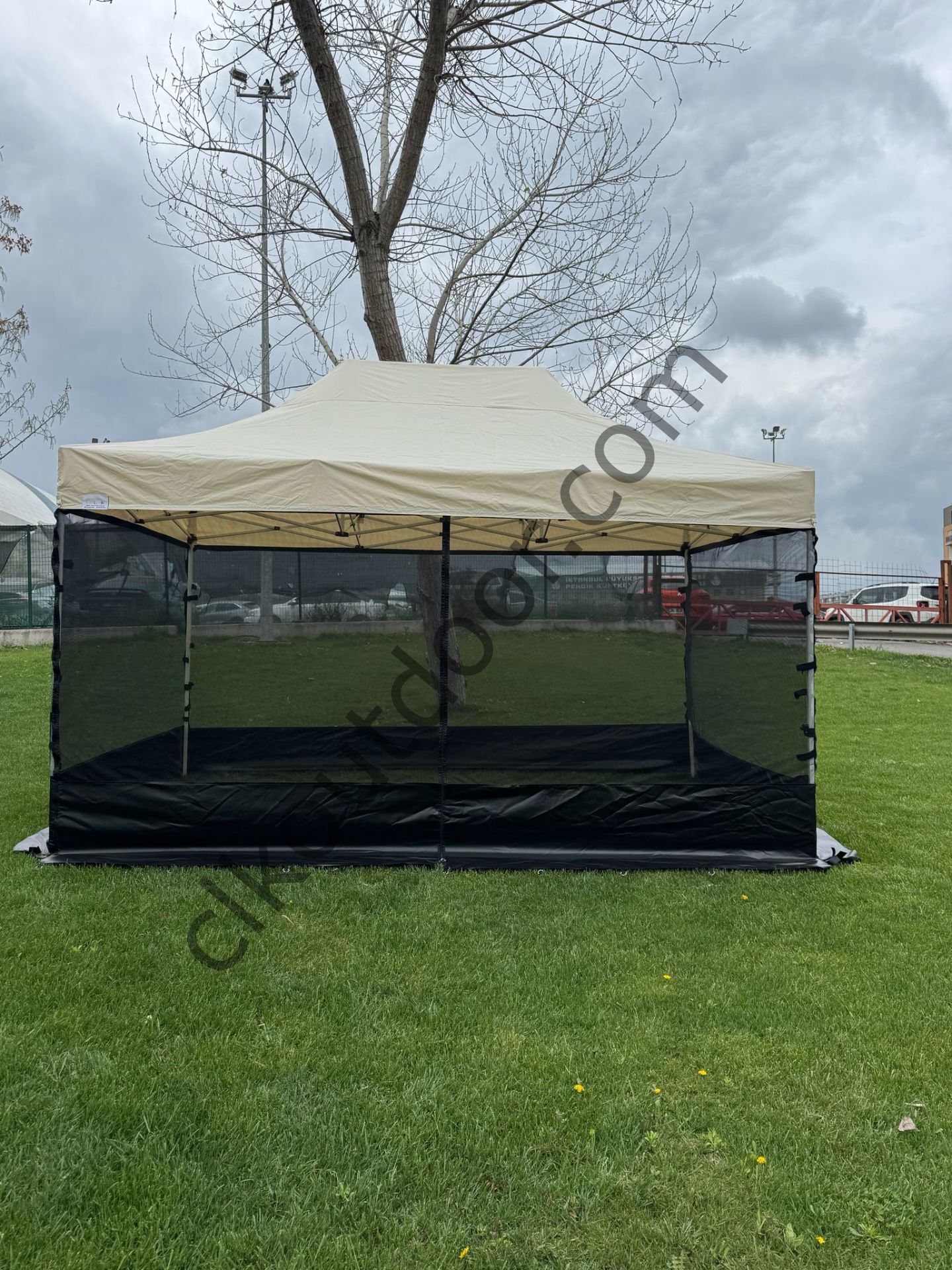 CLK 3x4,5 Metre Gazebo 30 mm Porfil Bungalow Dekoratif Garden Model Sineklikli Perde Katlanır Portatif Bahçe Çadır Tente Çardak