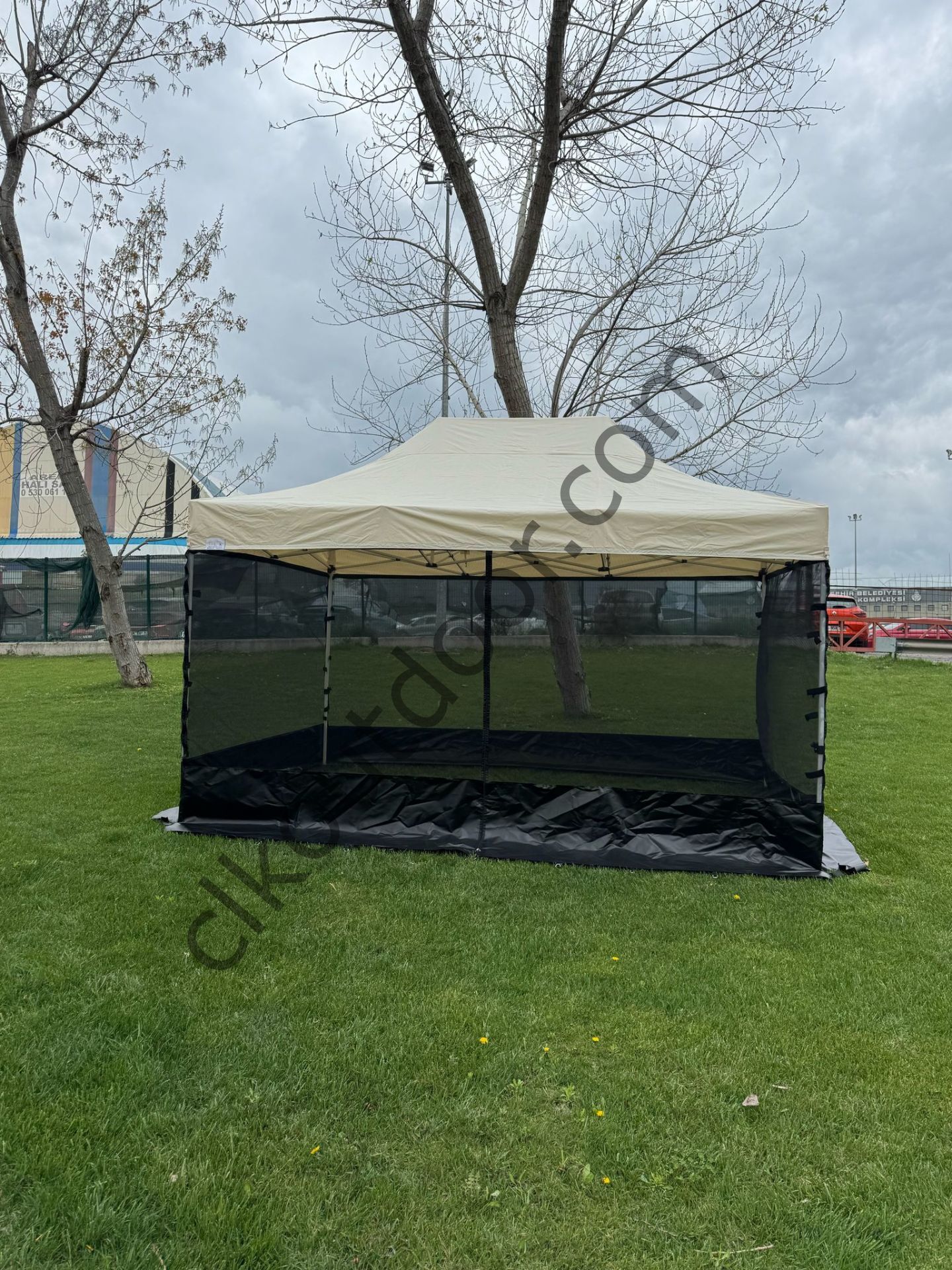 CLK 3x4,5 40 mm Dekoratif Gazebo Çadır Bungalow Garden Model Sineklikli Perde Katlanır Portatif Bahçe Çadır Tente Çardak Bordo