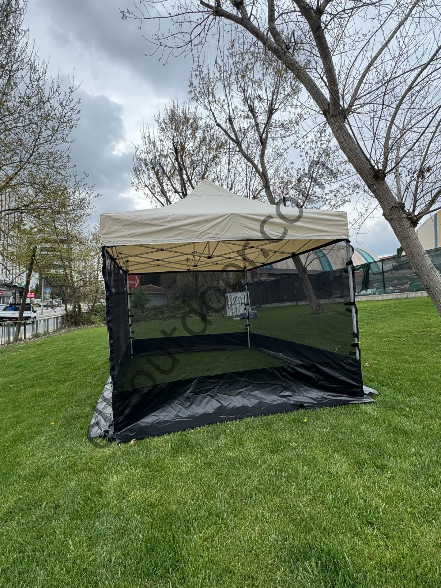CLK 3x4,5 40 mm Dekoratif Gazebo Çadır Bungalow Garden Model Sineklikli Perde Katlanır Portatif Bahçe Çadır Tente Çardak Bordo