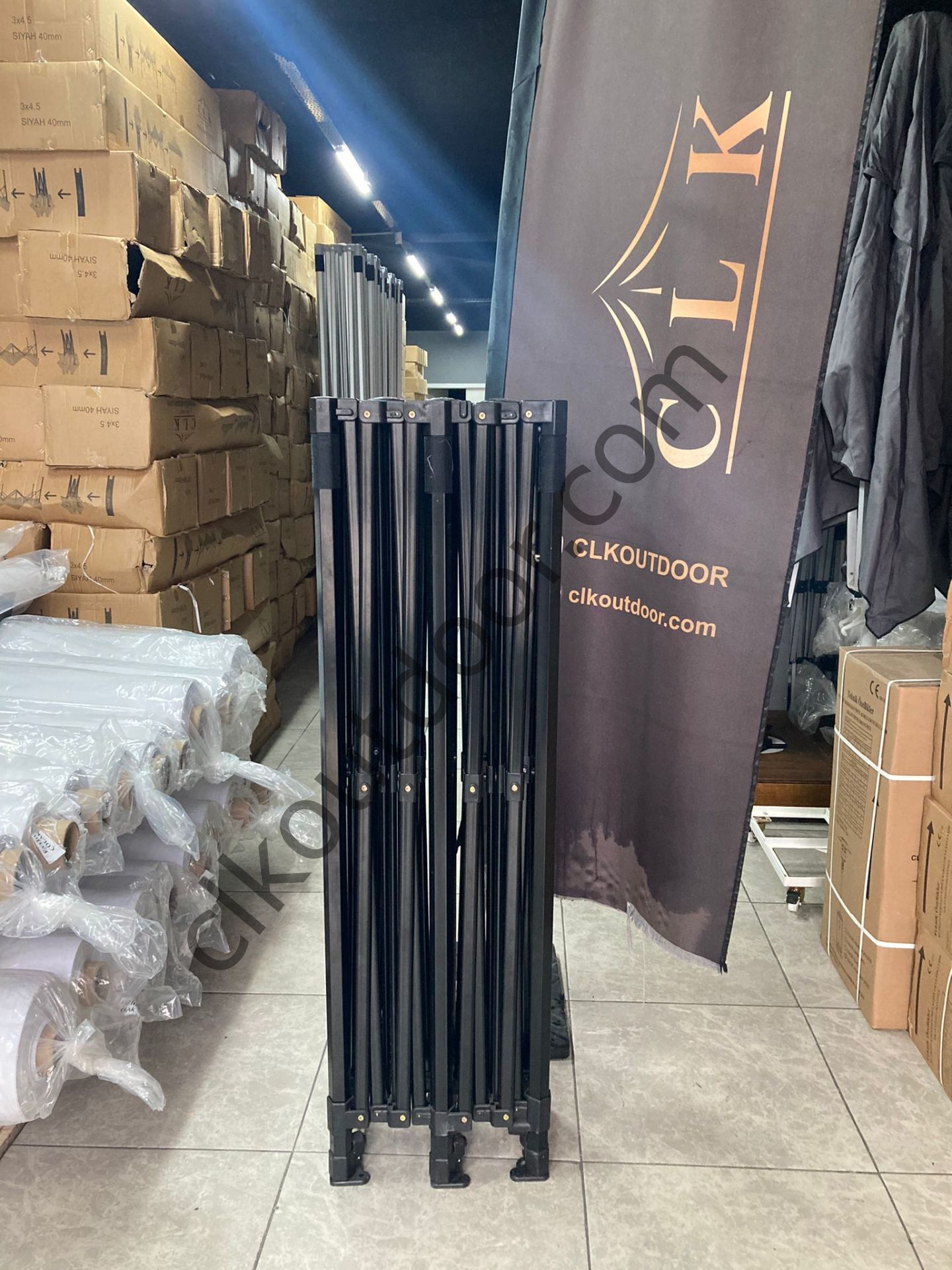 CLK 3x6 mt 40 mm Garden Katlanabilir Tente Bahçe Çadır Beyaz Çardak Bungalow Serisi