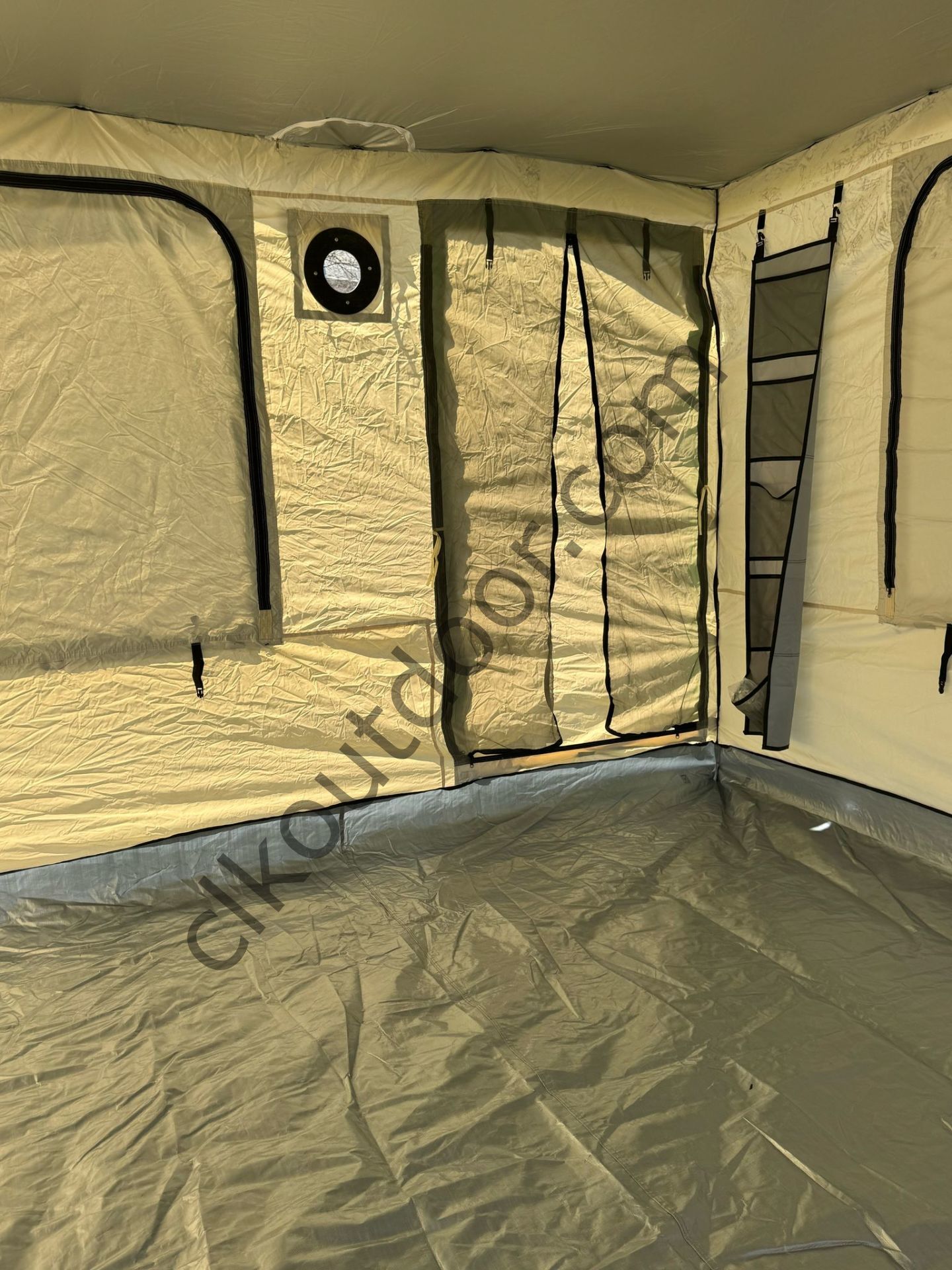 CLK 3x3 Metre 30 mm Profil Yeni Nesil 2 Kapı 4 Sineklikli  Portatif Katlanır Portatif Gazebo Kamp Çadır Krem